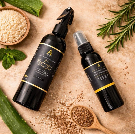 Rice Water Hair Spray W/Rosemary & Flax Seed | Growth + Strengthening Spray.