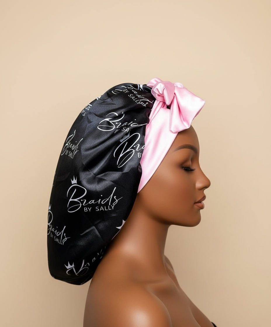 Short Double Layer Satin Bonnet - Hair Protection \| Aurora Hair Lab