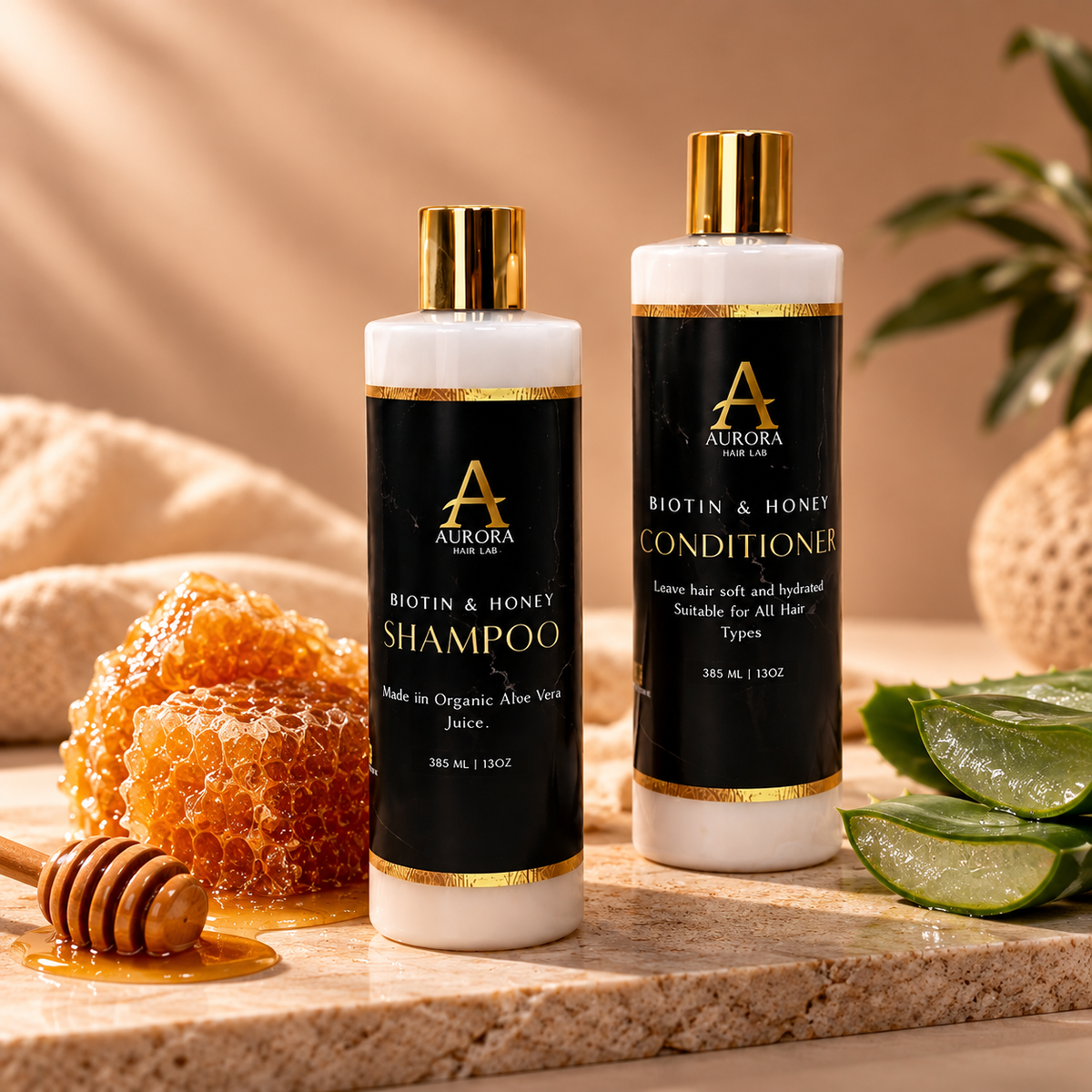 Biotin + Honey Shampoo & Conditioner | Strengthening + Moisturizing Duo