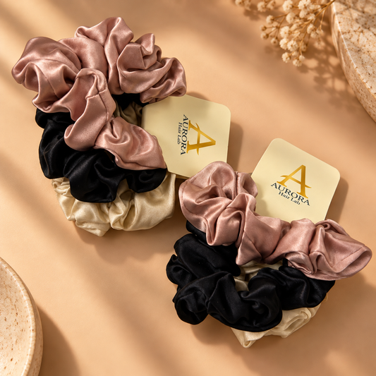 Premium Mulberry Silk Scrunchies | 3-Piece Set