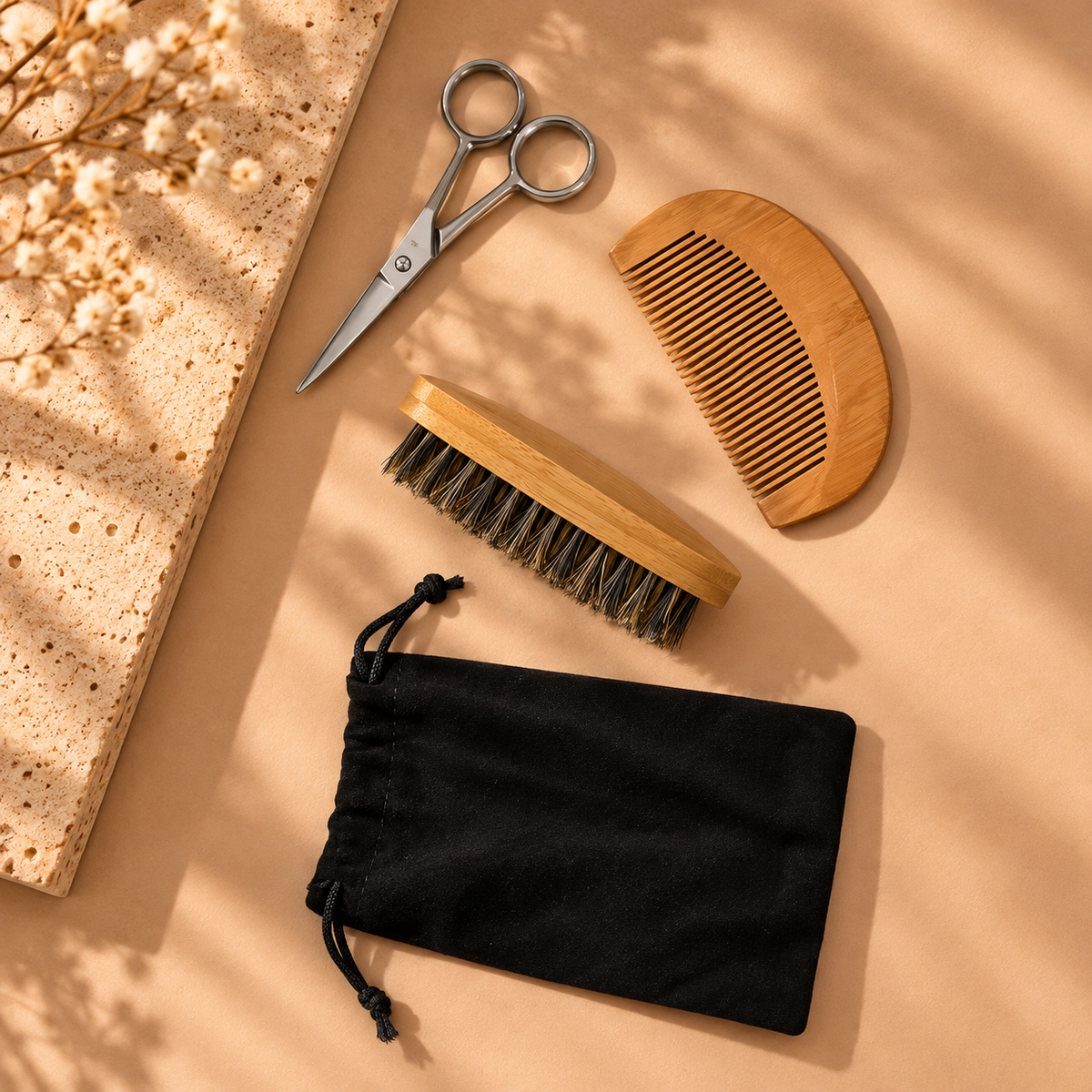 Men's Beard Grooming Kit | 4-Piece Travel Set