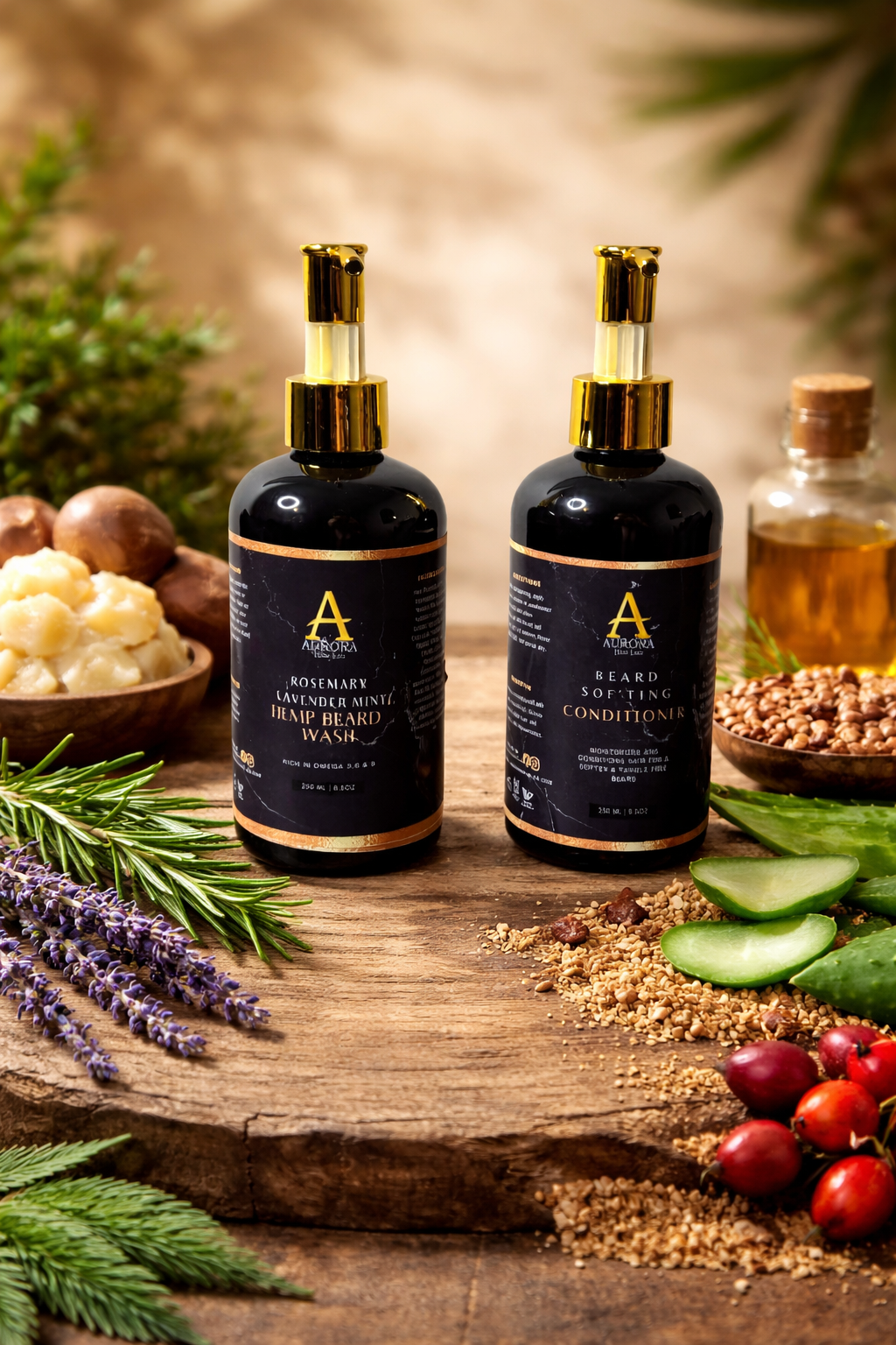 Lavender Rosemary Beard Wash & Conditioner Combo | Aurora Hair Lab