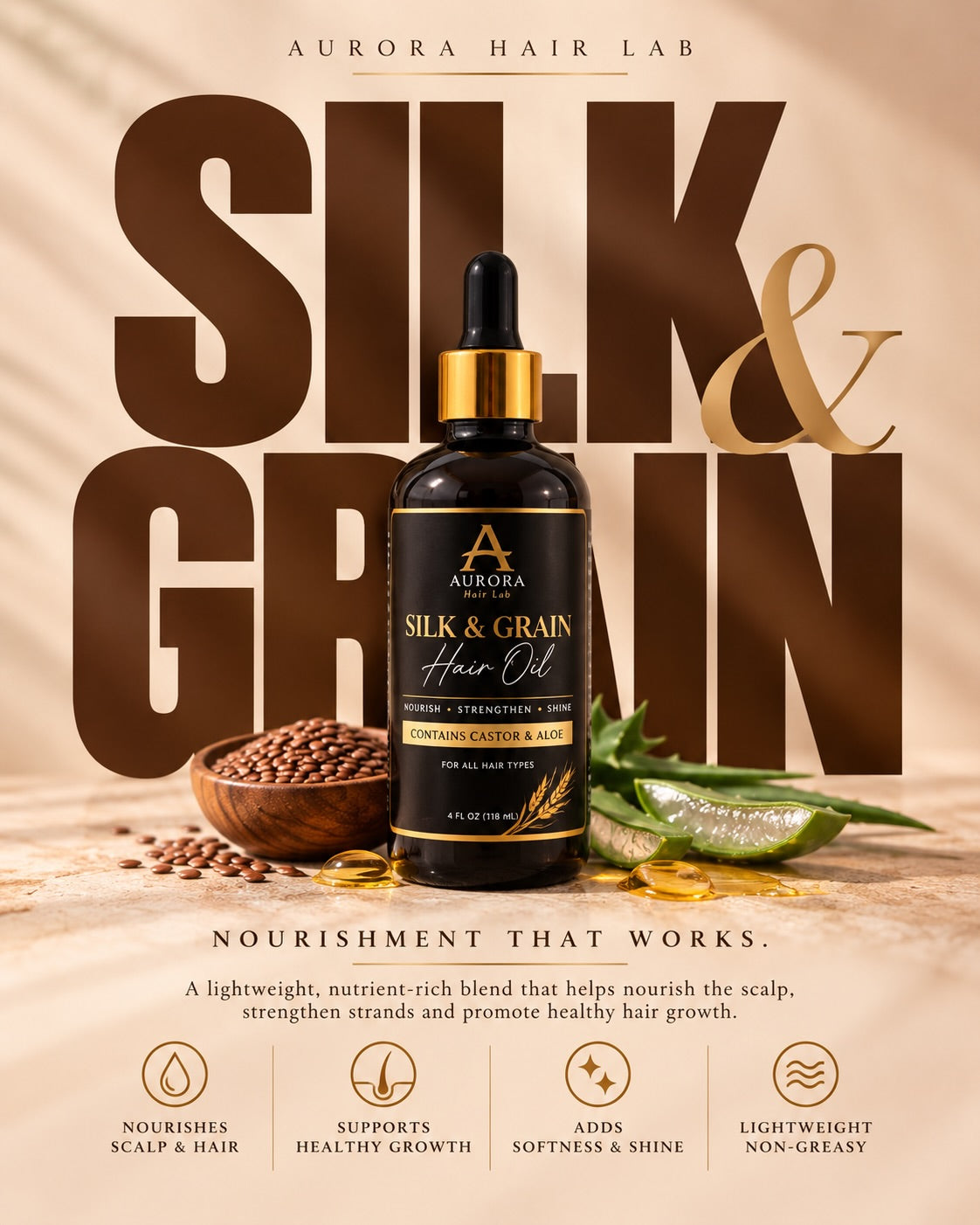 Silk & Grain Hair Oil – Nourishing Hair & Scalp Oil