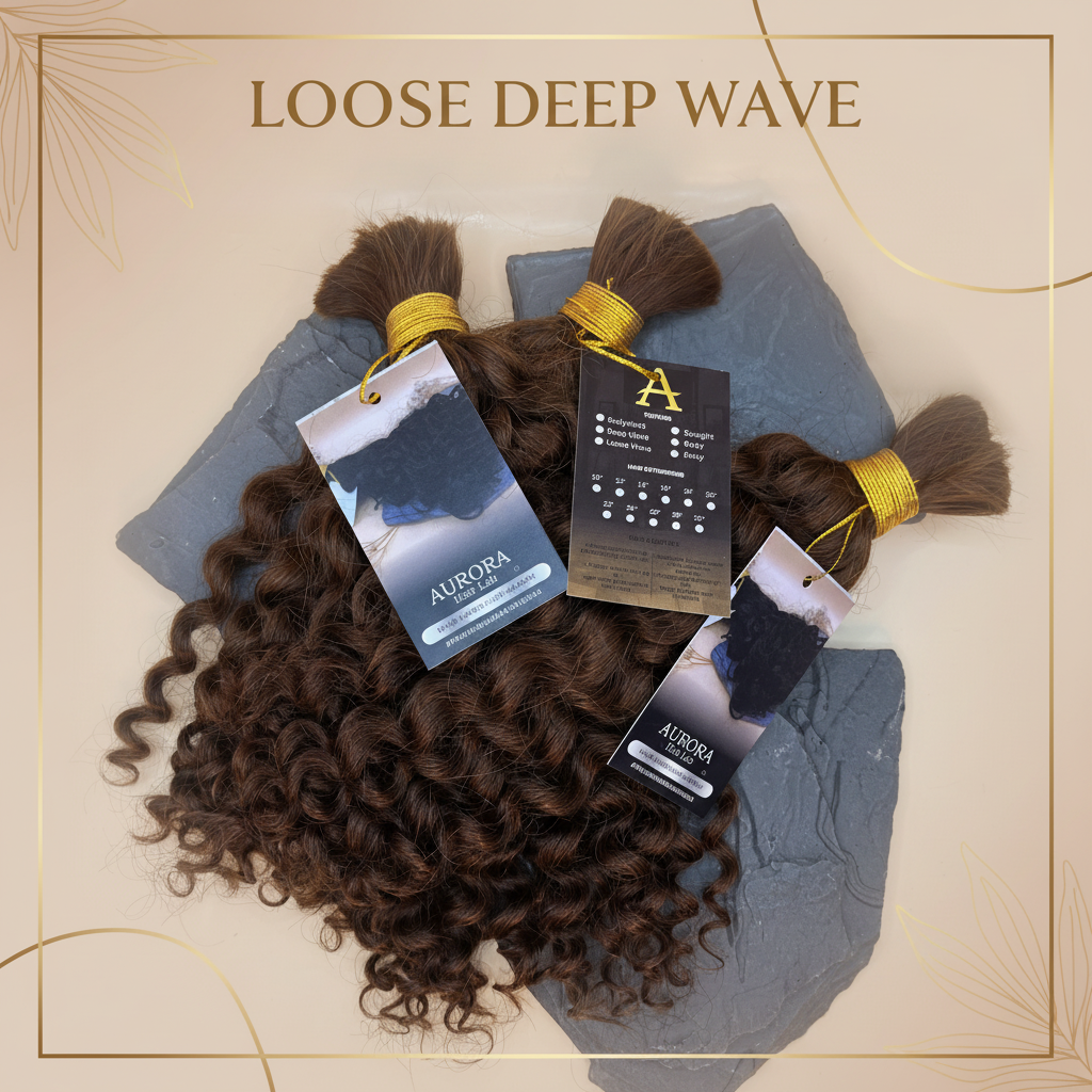 Loose Deep Wave Banner with Text